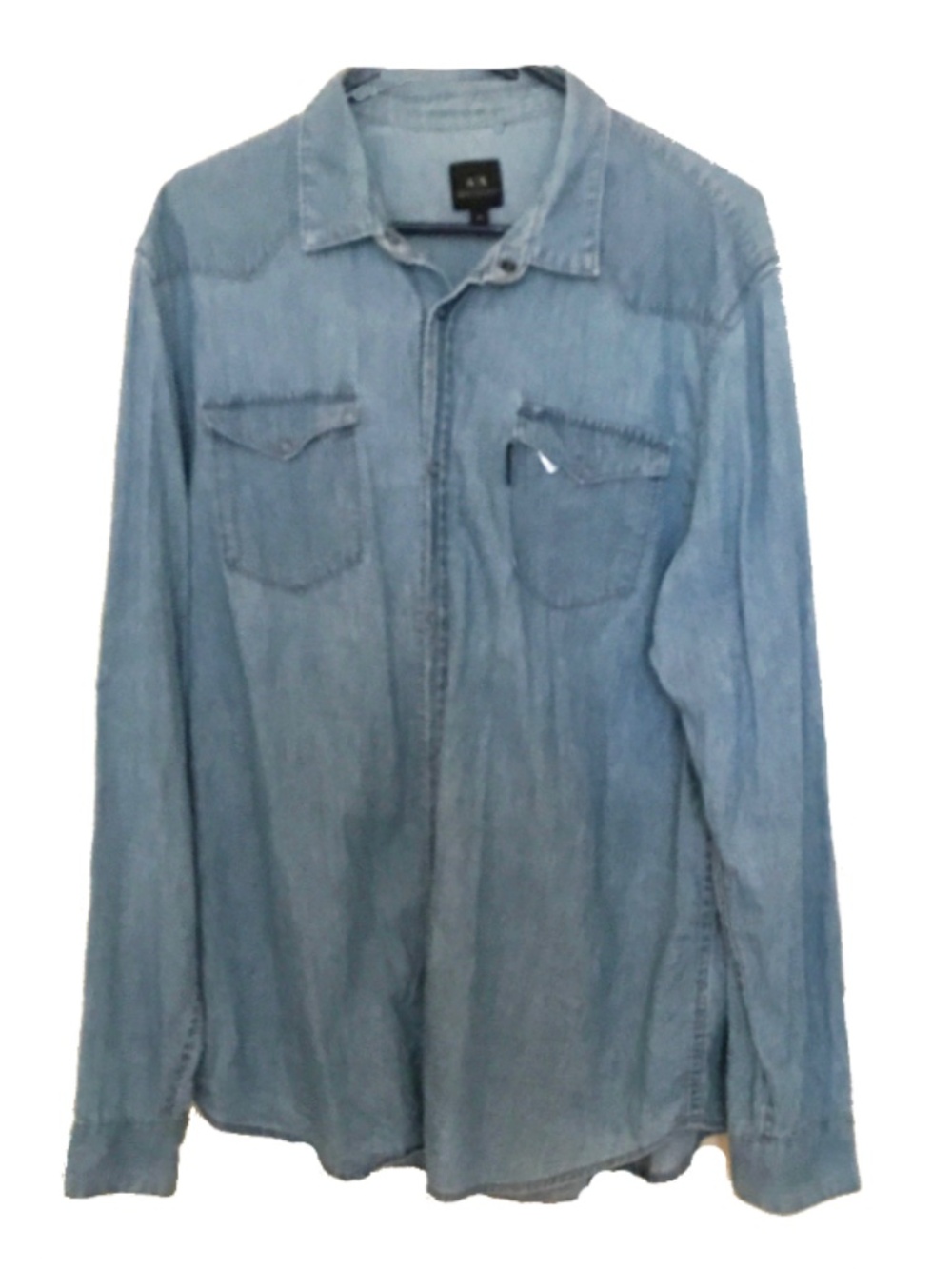 Armani Exchange Men's Blue Denim Shirt Size XL